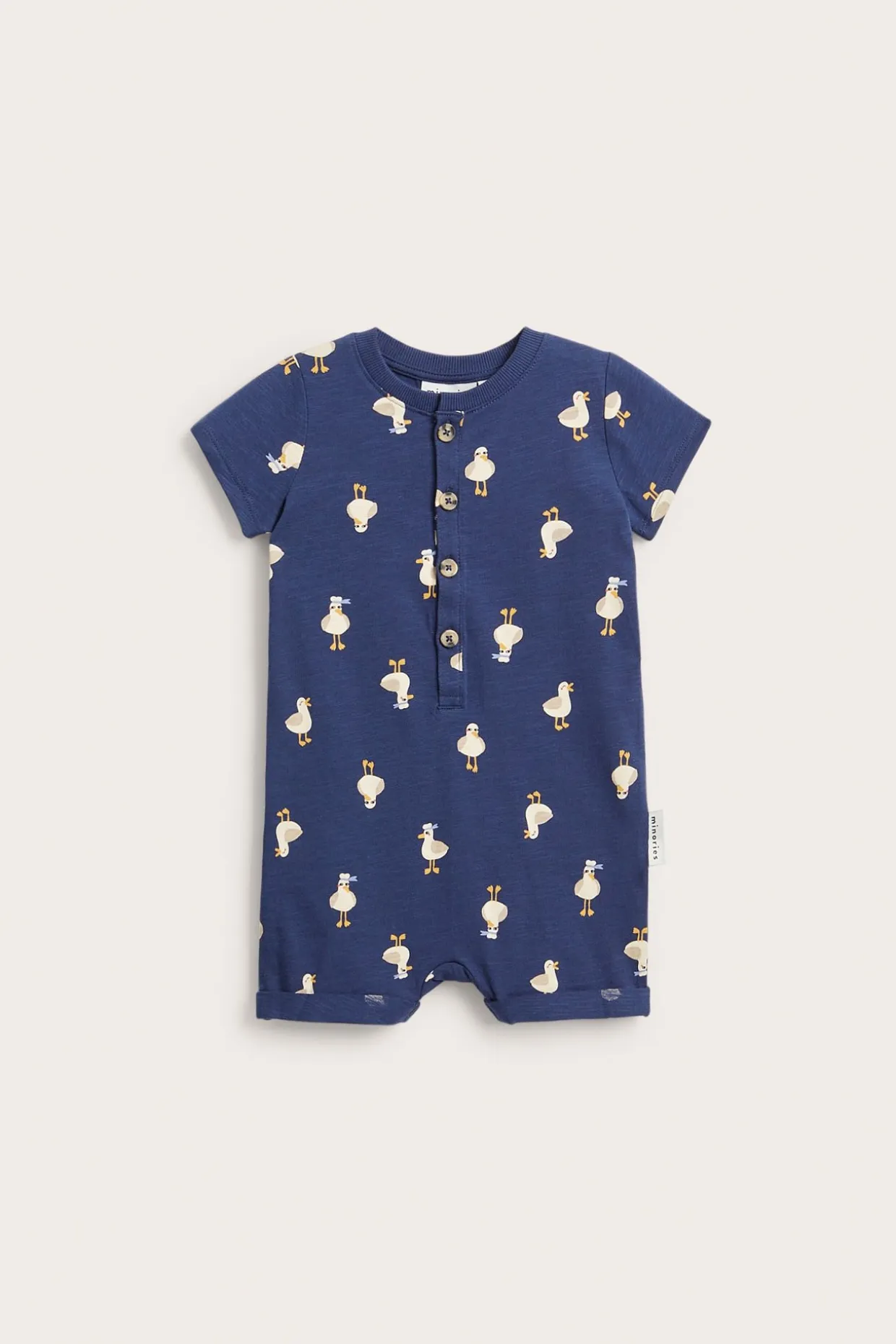 Babyjumpsuit med fiskmåsar