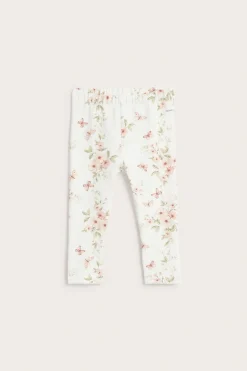 Blommiga leggings med fjärilar