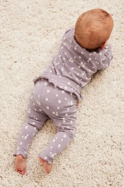 Blommiga leggings med volang