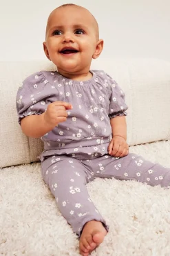 Blommiga leggings med volang