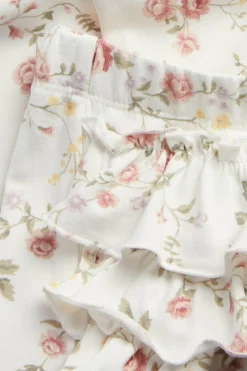 Blommiga leggings med volanger