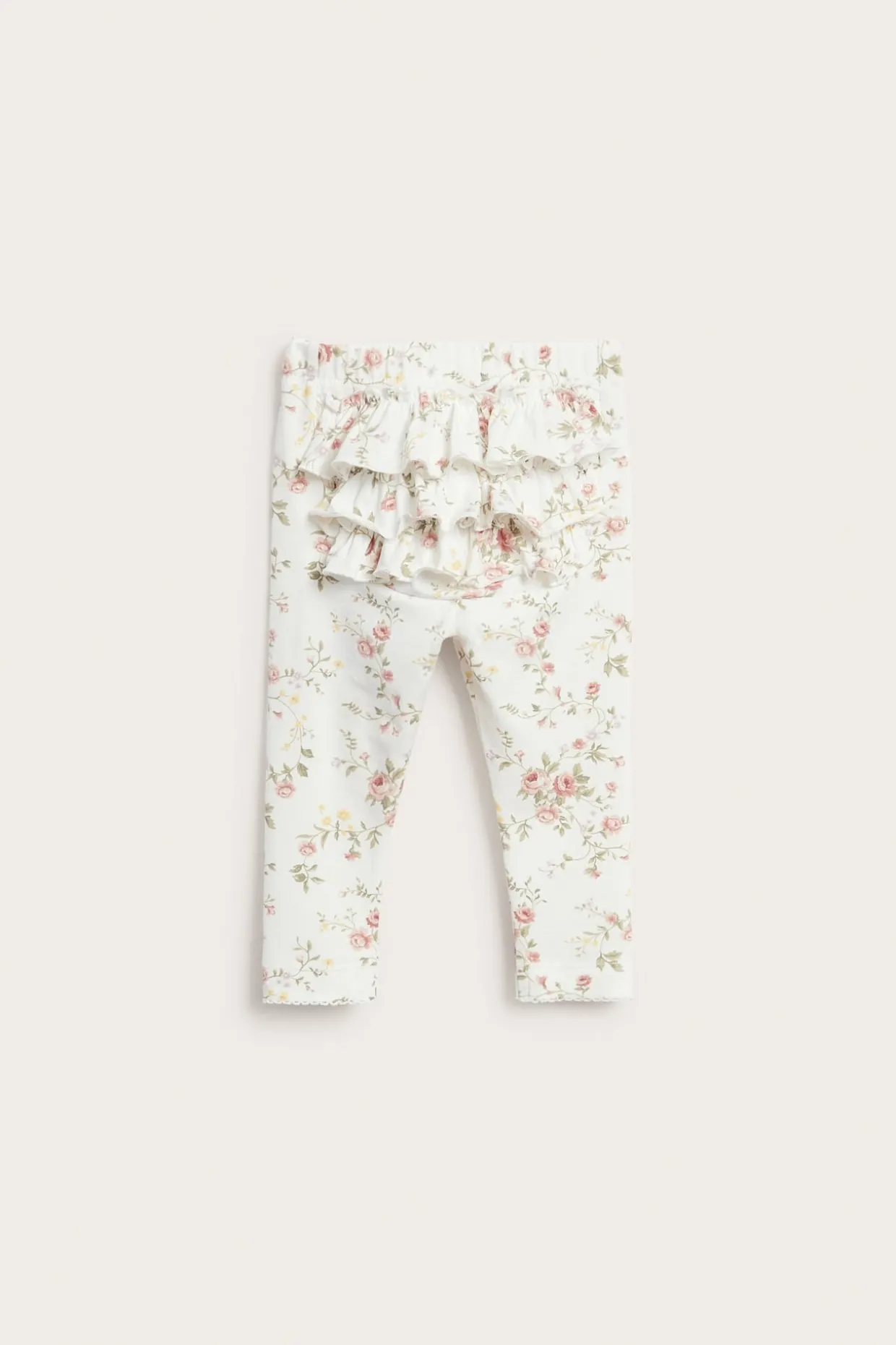 Blommiga leggings med volanger