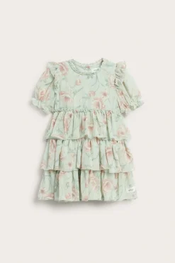 Blommig chiffongklänning