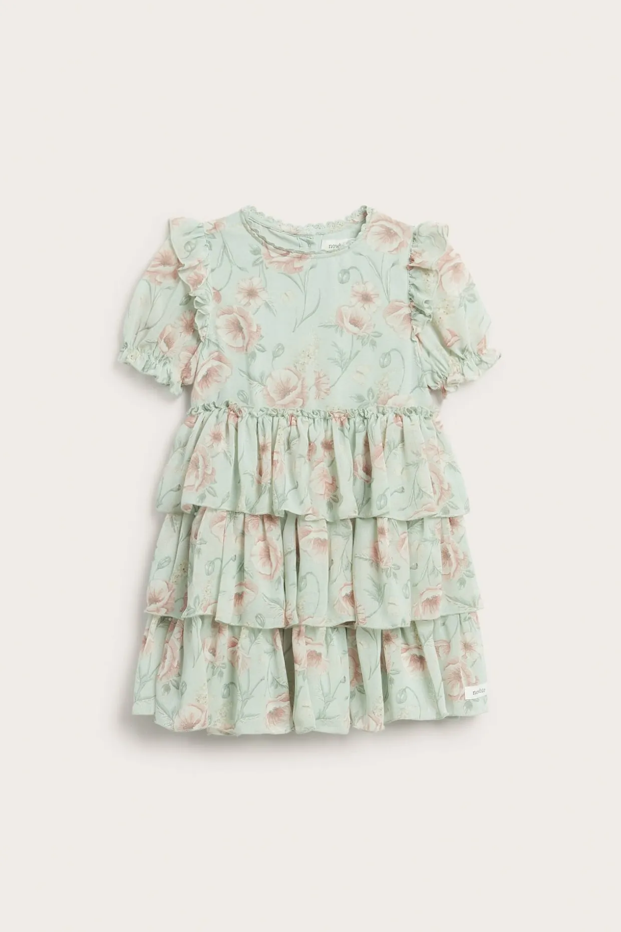 Blommig chiffongklänning