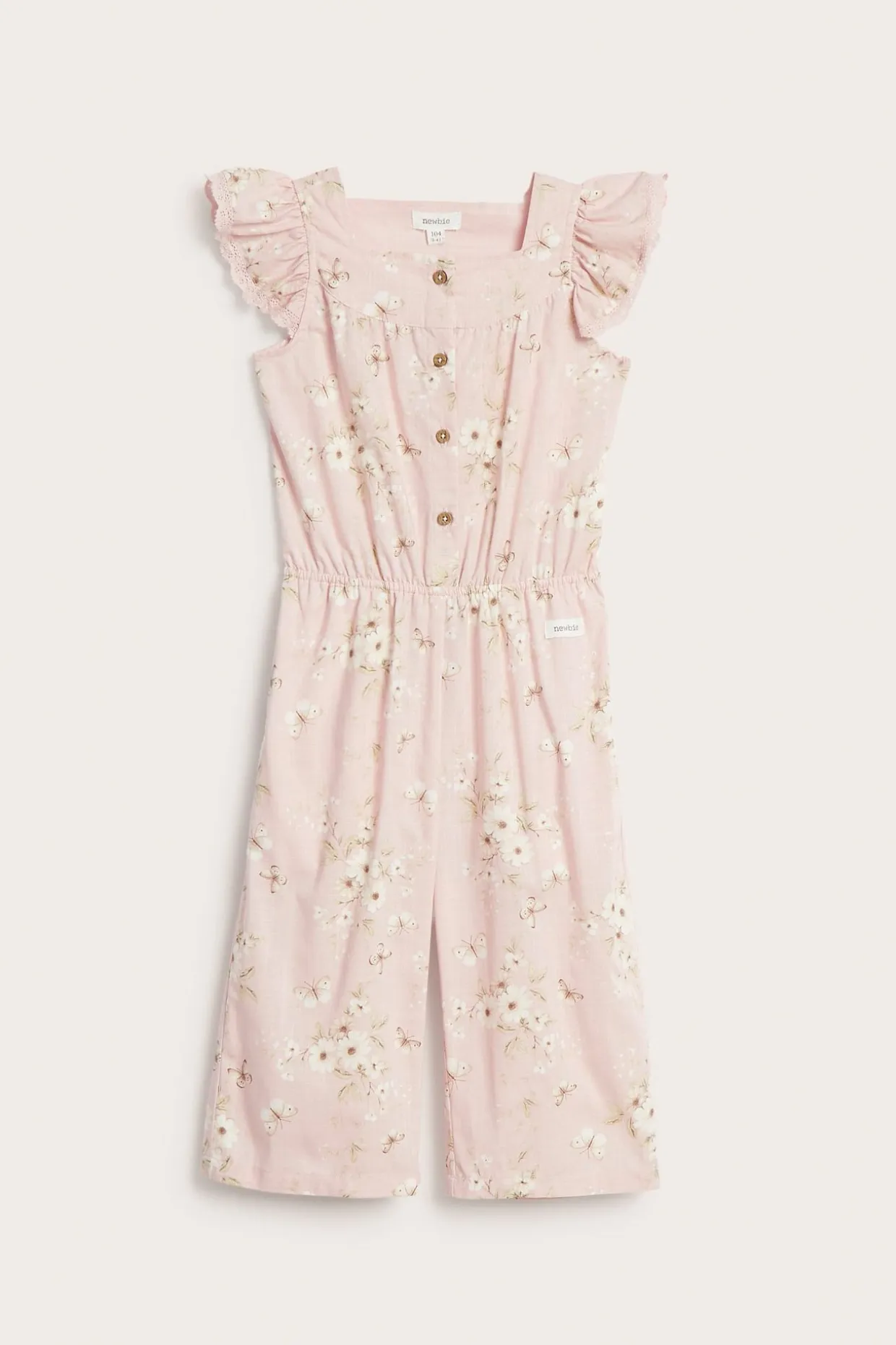Blommig jumpsuit med volang