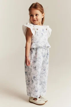 Blommig jumpsuit med volang