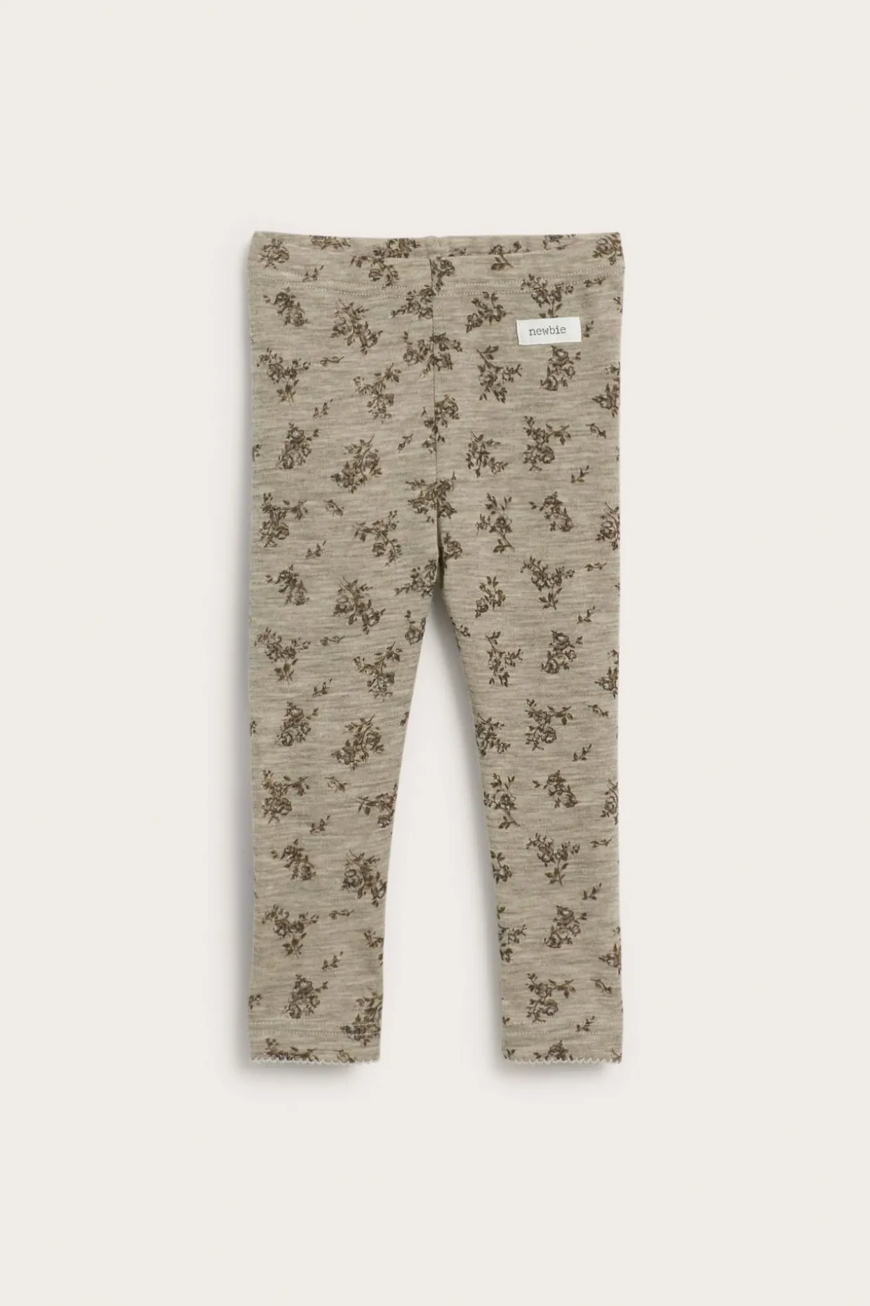 Blommig leggings i merinoull