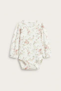 Blommig långärmad body