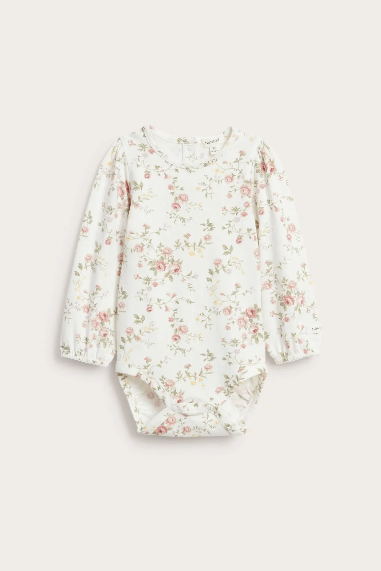 Blommig långärmad body