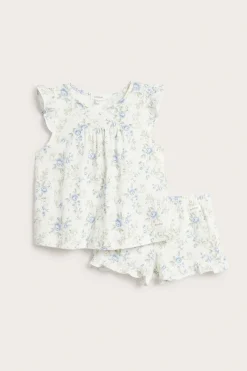 Blommig pyjamas med volanger