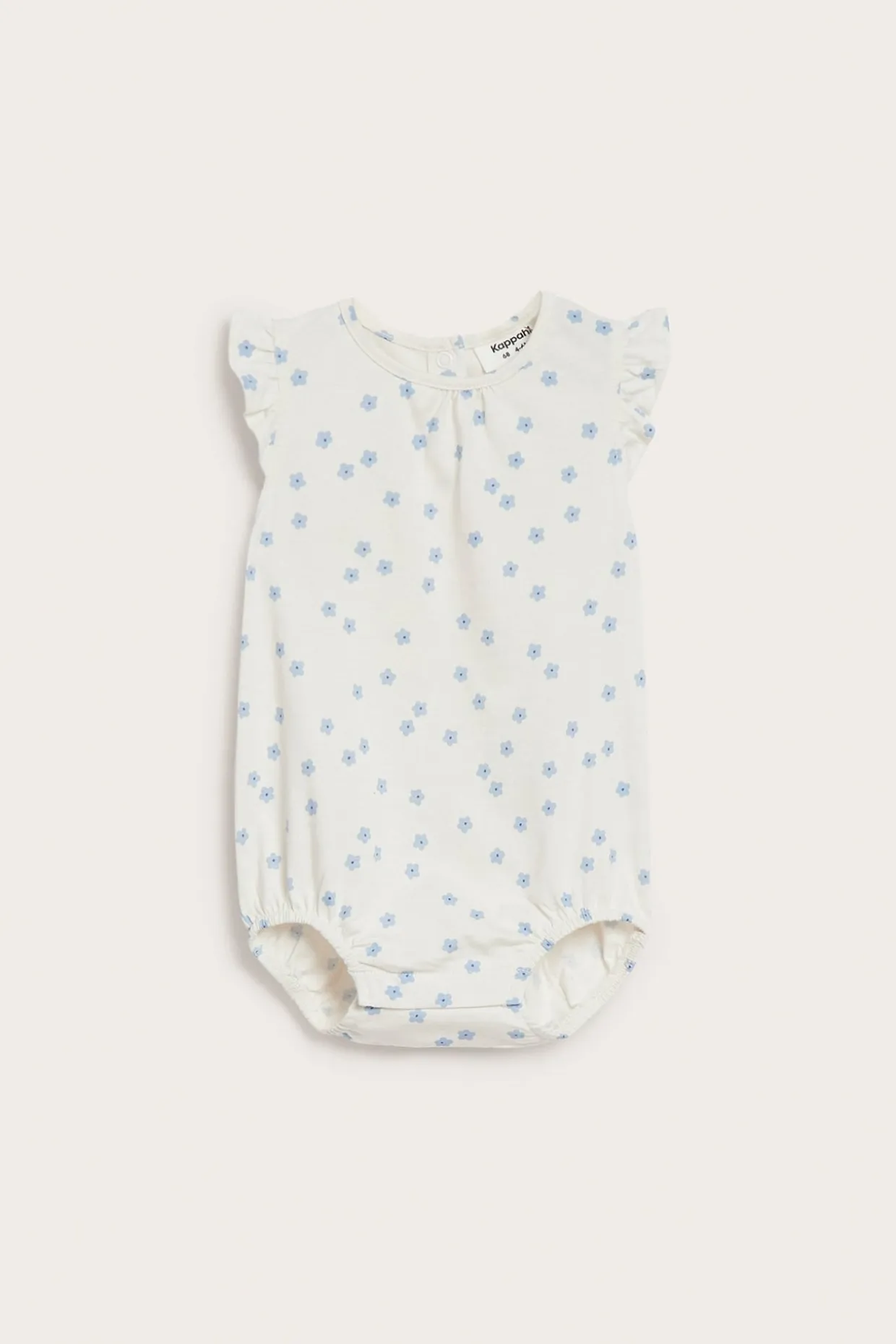 Blommig ärmlös body med volang