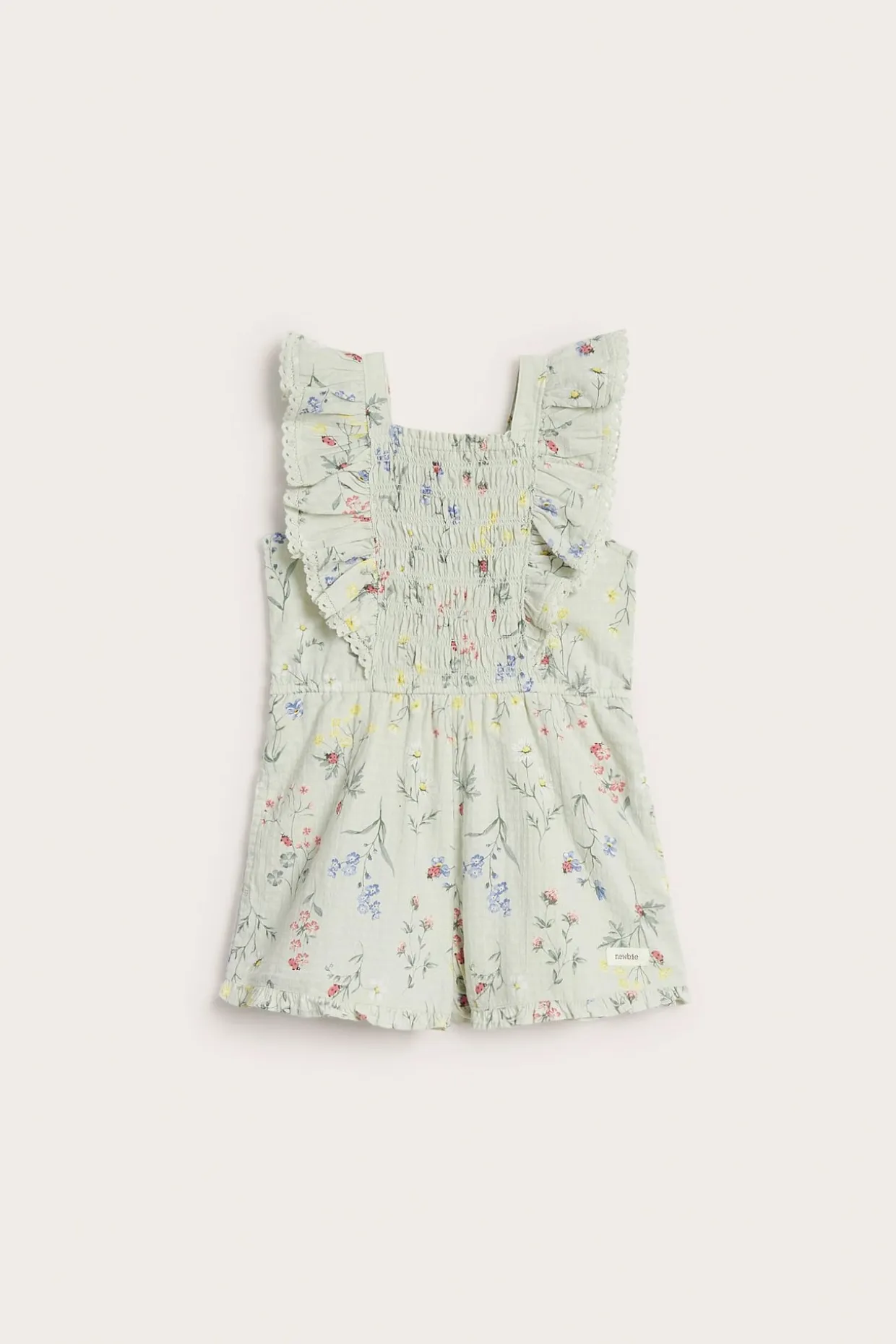 Blommig vävd jumpsuit
