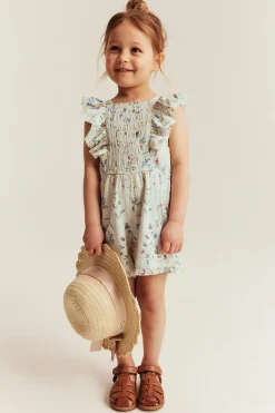 Blommig vävd jumpsuit