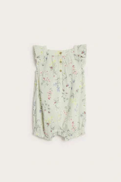 Blommig vävd romper