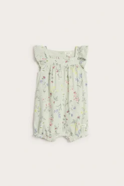 Blommig vävd romper
