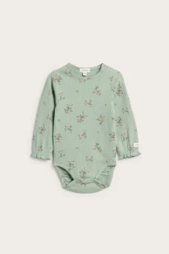 Blommönstrad ribbad body