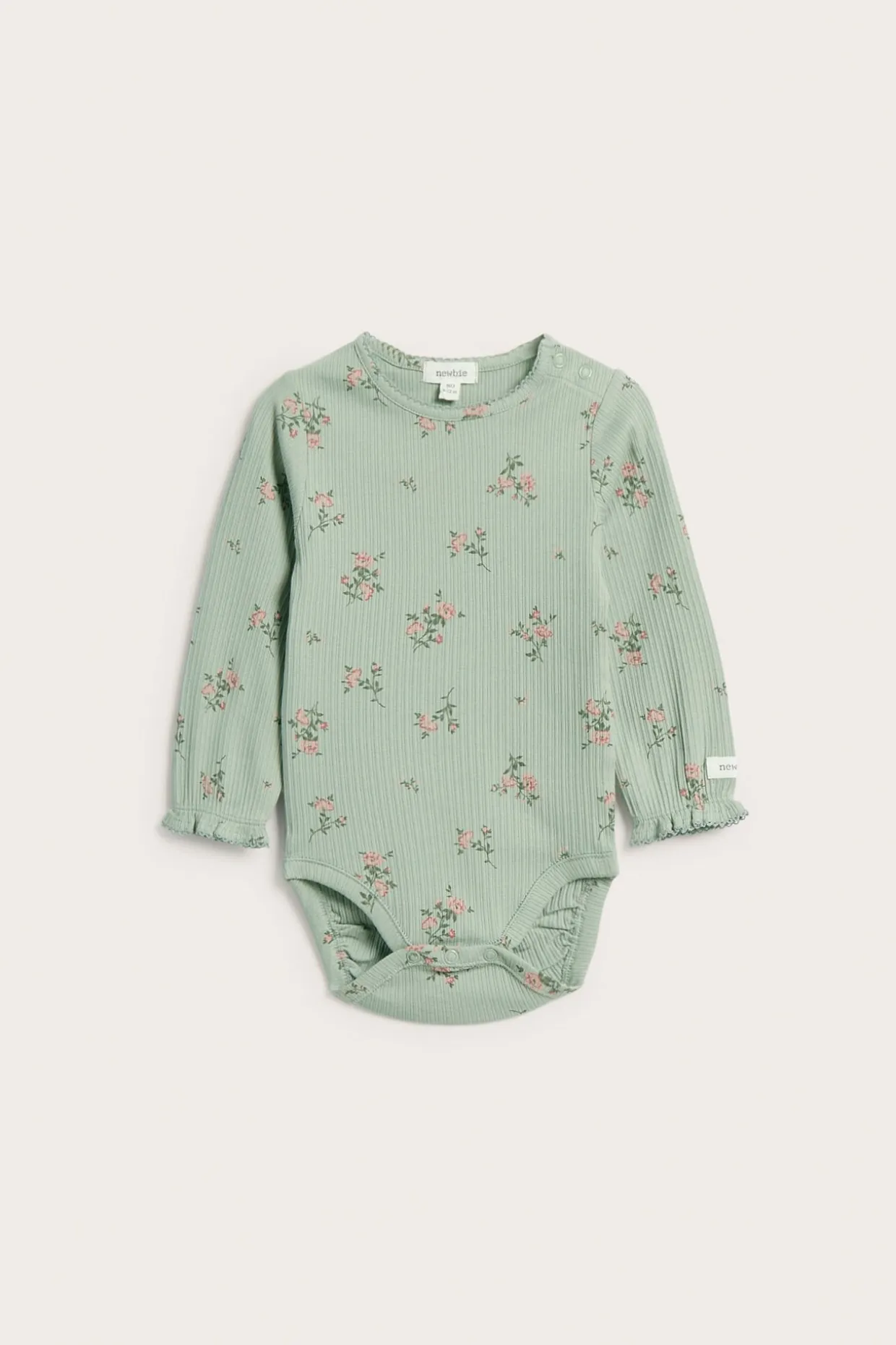 Blommönstrad ribbad body