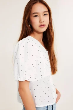 Blus med puffärm