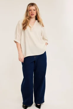 Blus med puffärm