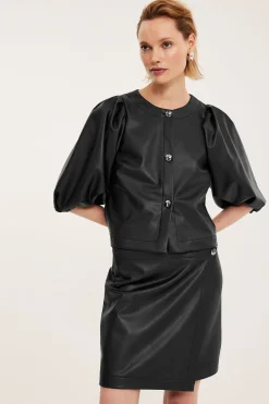 Blus med puffärmar