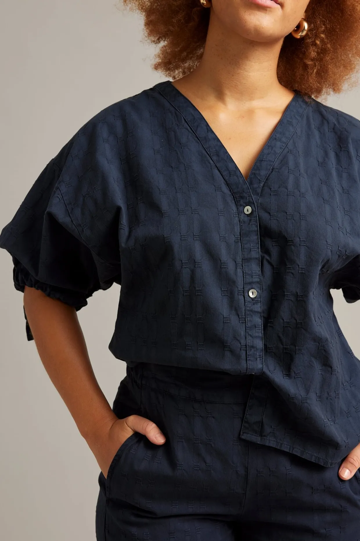 Blus med struktur