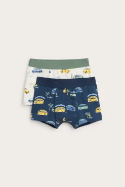 Boxershorts i 2-pack med fordonsmönster