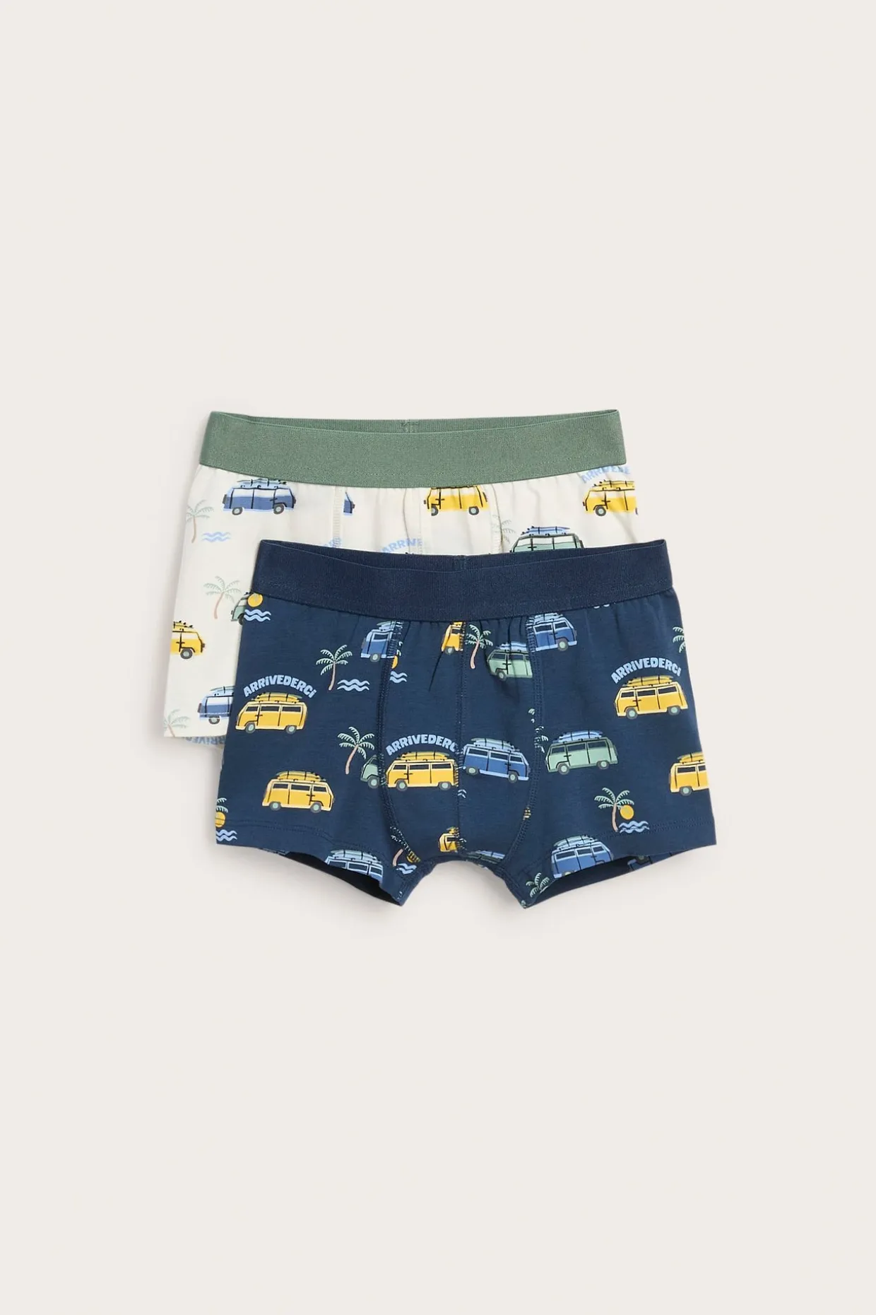 Boxershorts i 2-pack med fordonsmönster