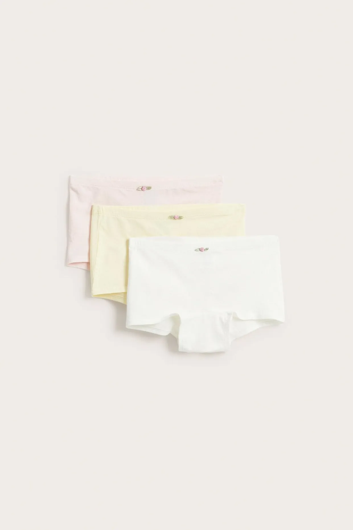 Boxertrosor i 3-pack med rosapplikation