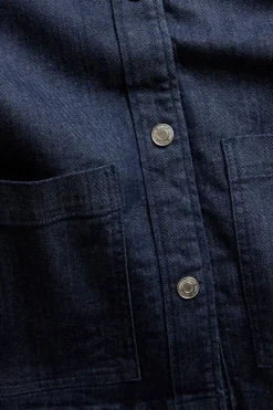 Boxig jeansskjorta med fickor