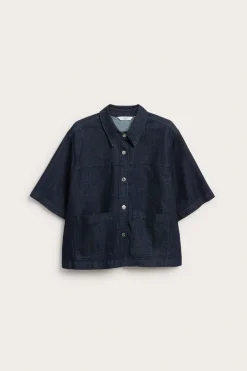 Boxig jeansskjorta med fickor