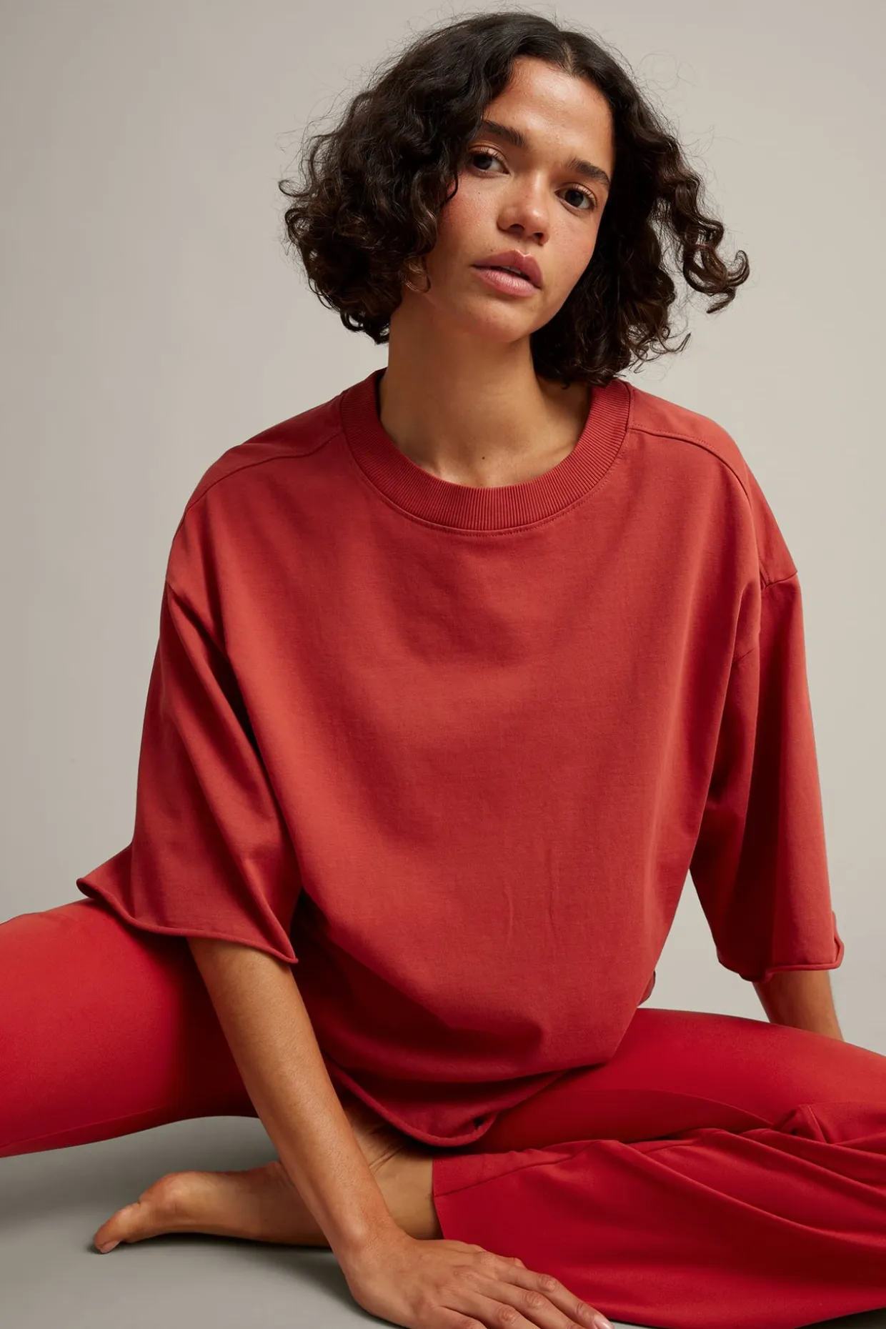 Boxig t-shirt med rullade kanter