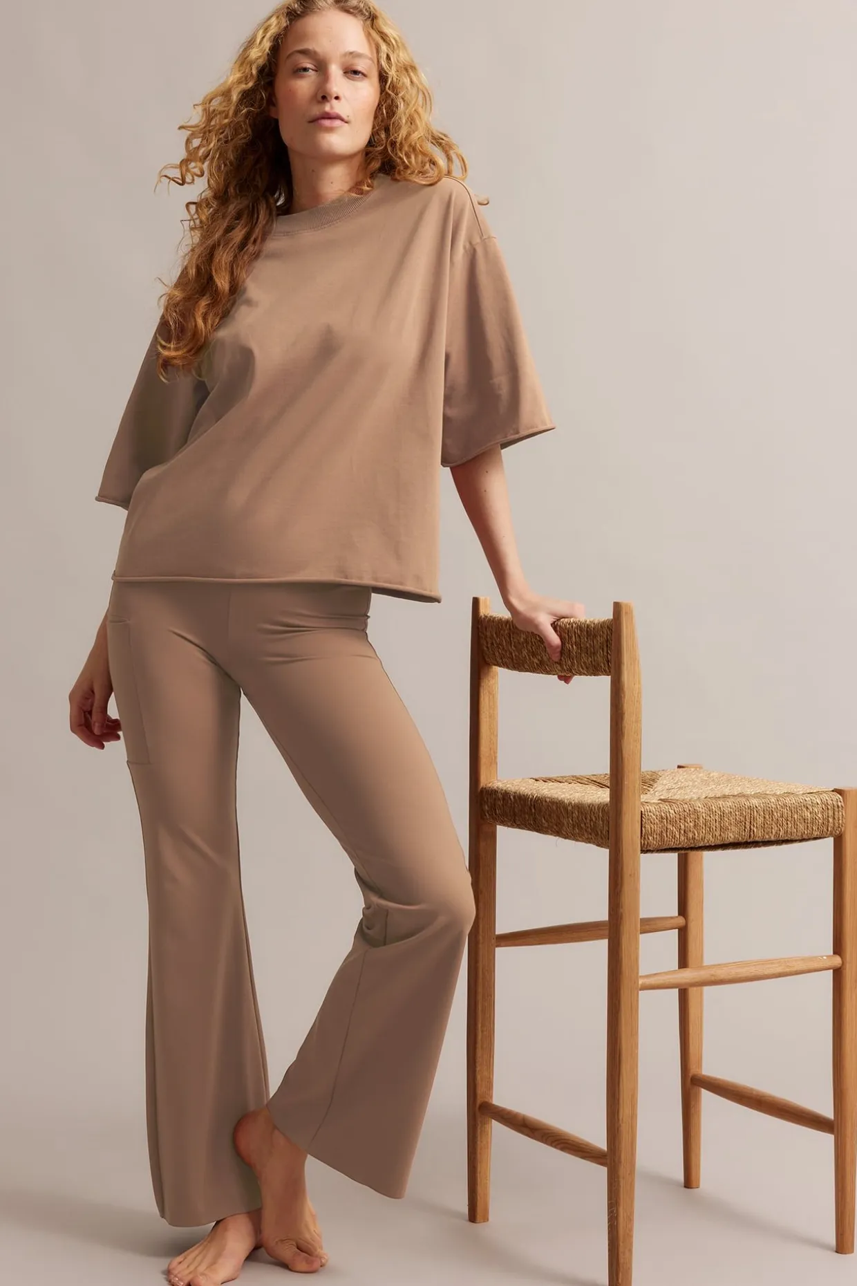 Boxig t-shirt med rullade kanter