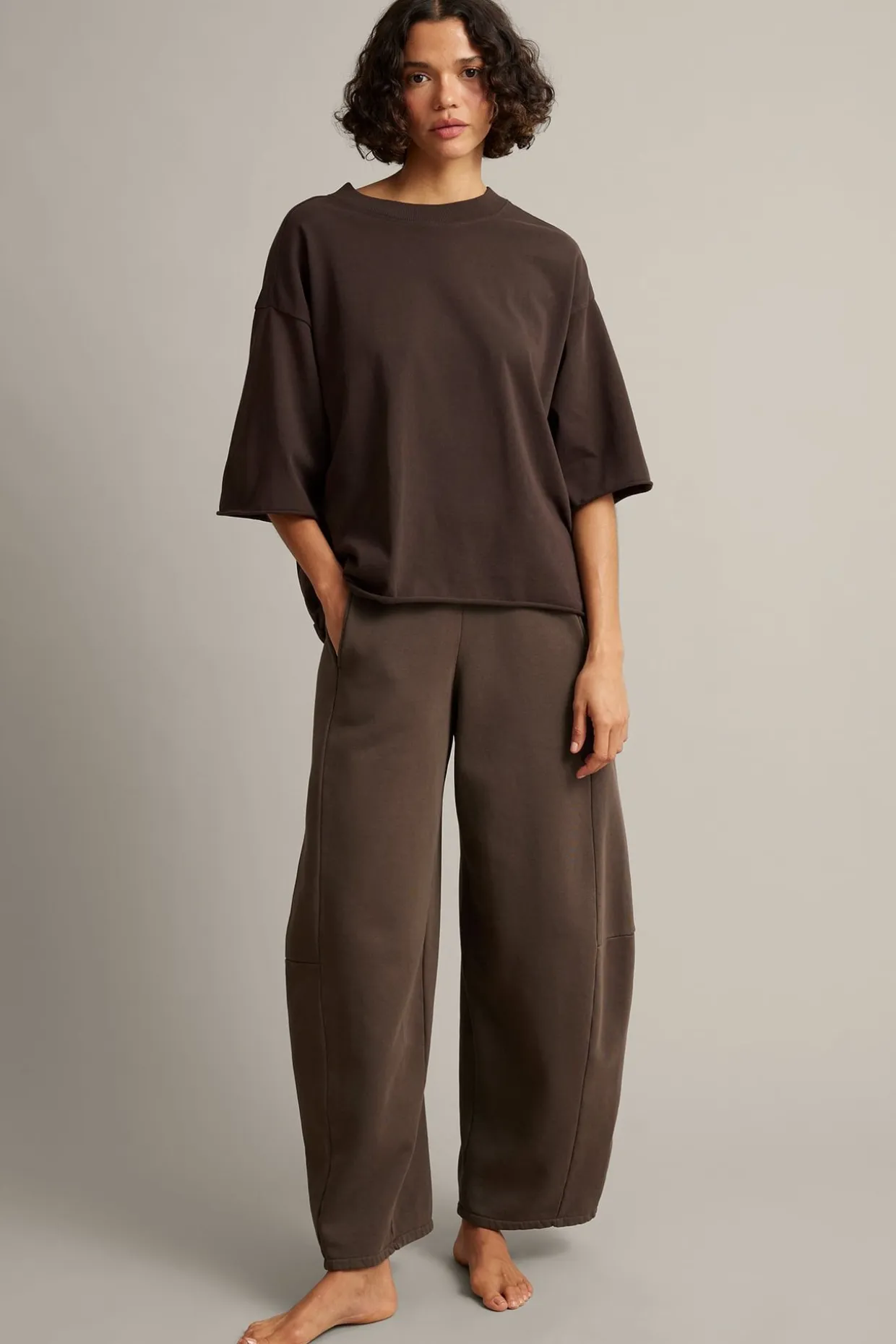 Boxig t-shirt med rullade kanter