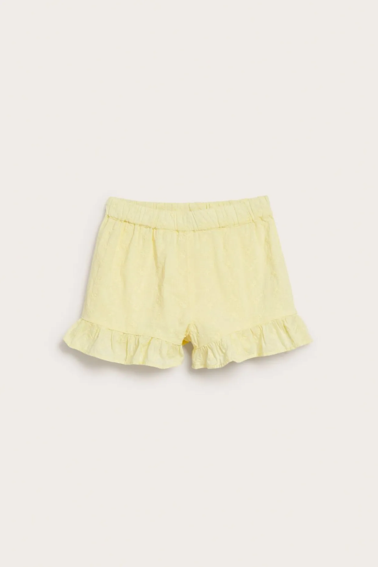 Broderade shorts med volang
