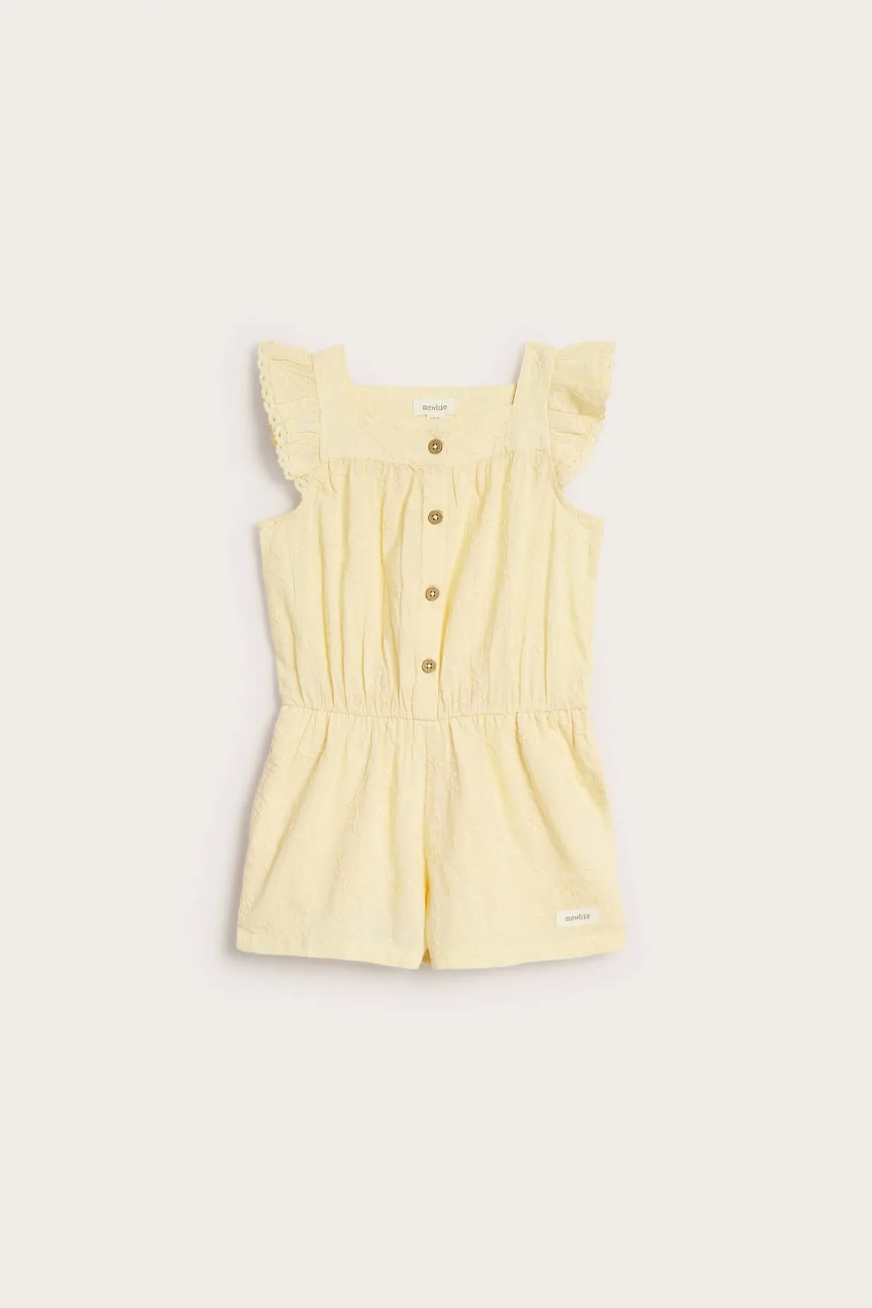Broderad vävd jumpsuit