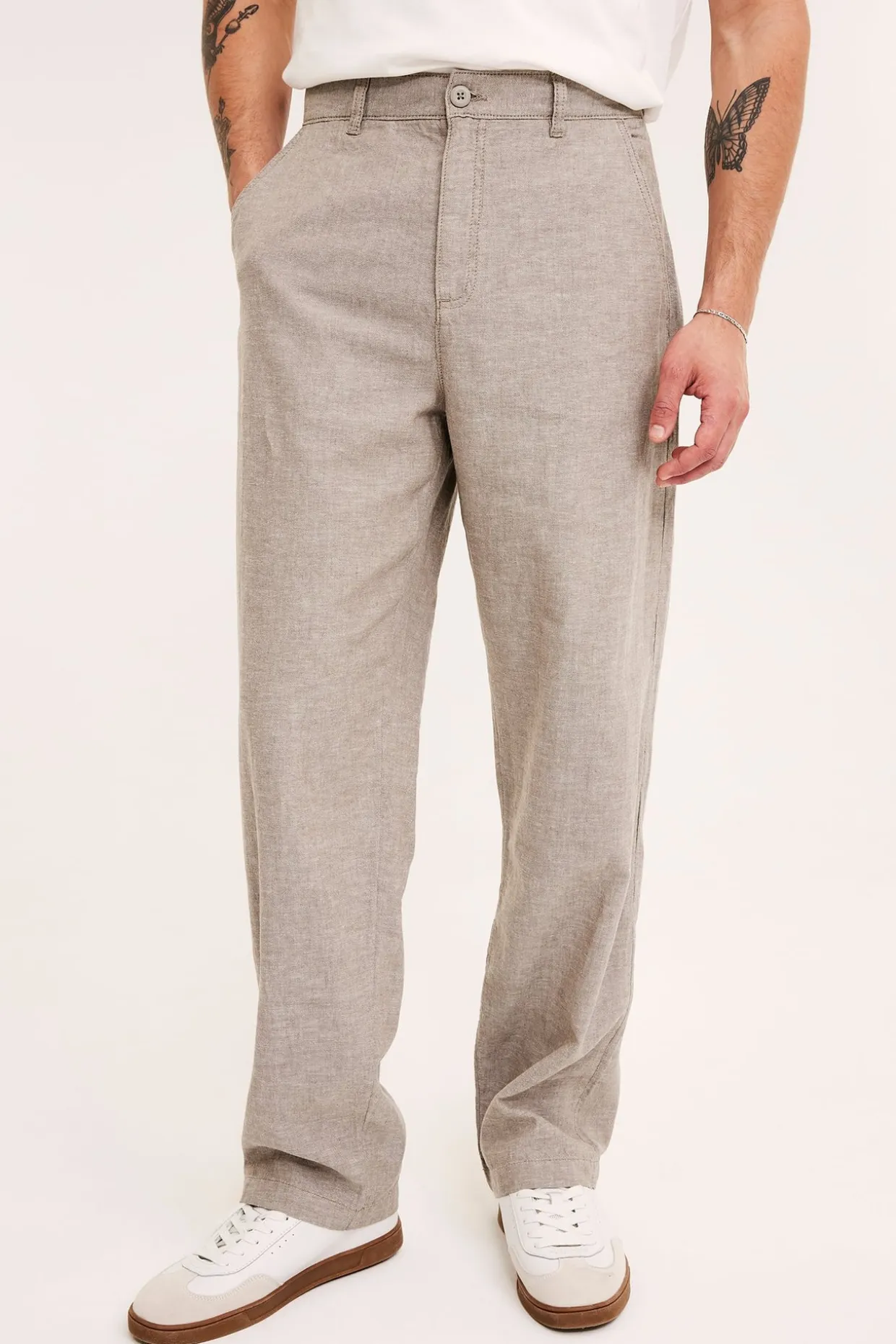 Byxa i linnemix regular fit