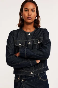 Croppad jeansjacka