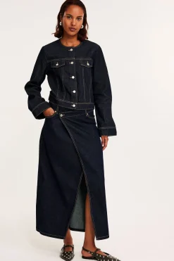 Croppad jeansjacka
