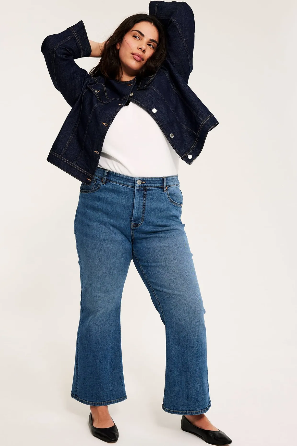 Cropped flare jeans high waist
