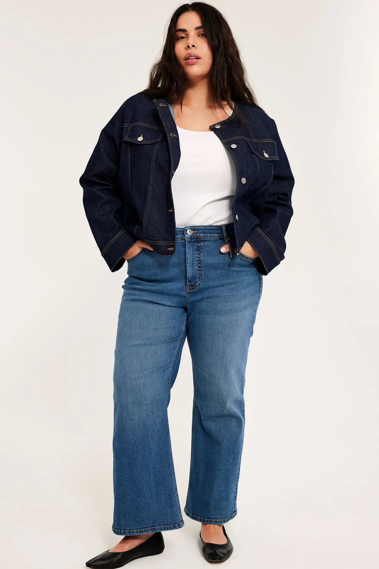 Cropped flare jeans high waist