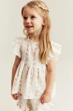 2-delat blommigt muslinset