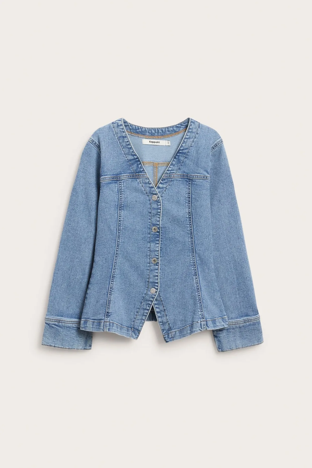 Denimblus med markerad midja