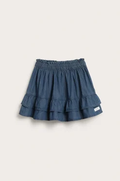 Denimkjol med volang