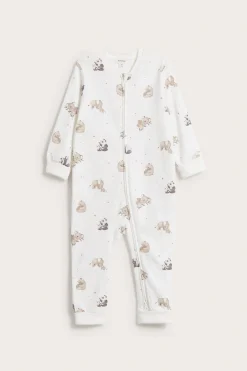 Djurmönstrad babypyjamas