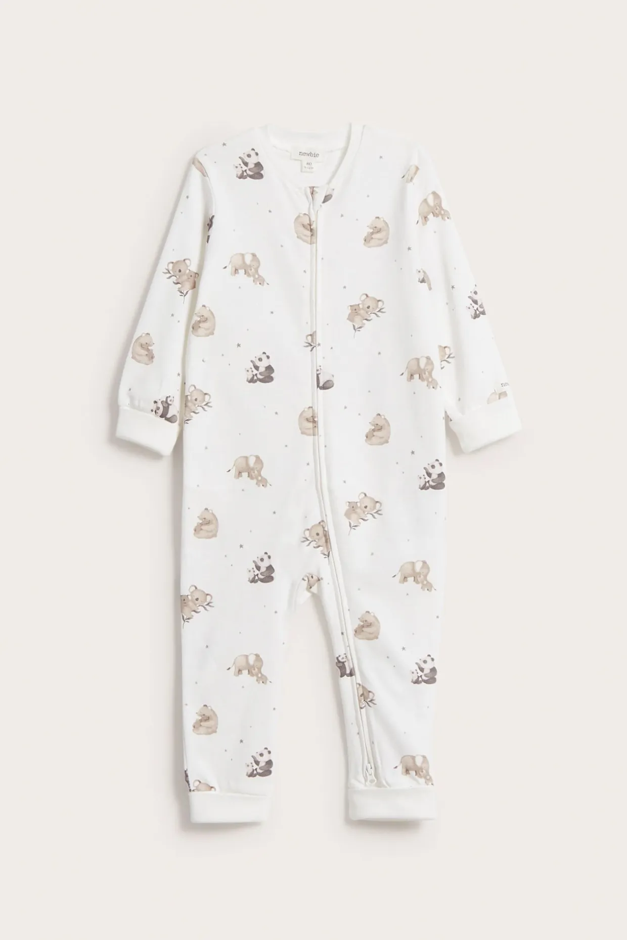 Djurmönstrad babypyjamas