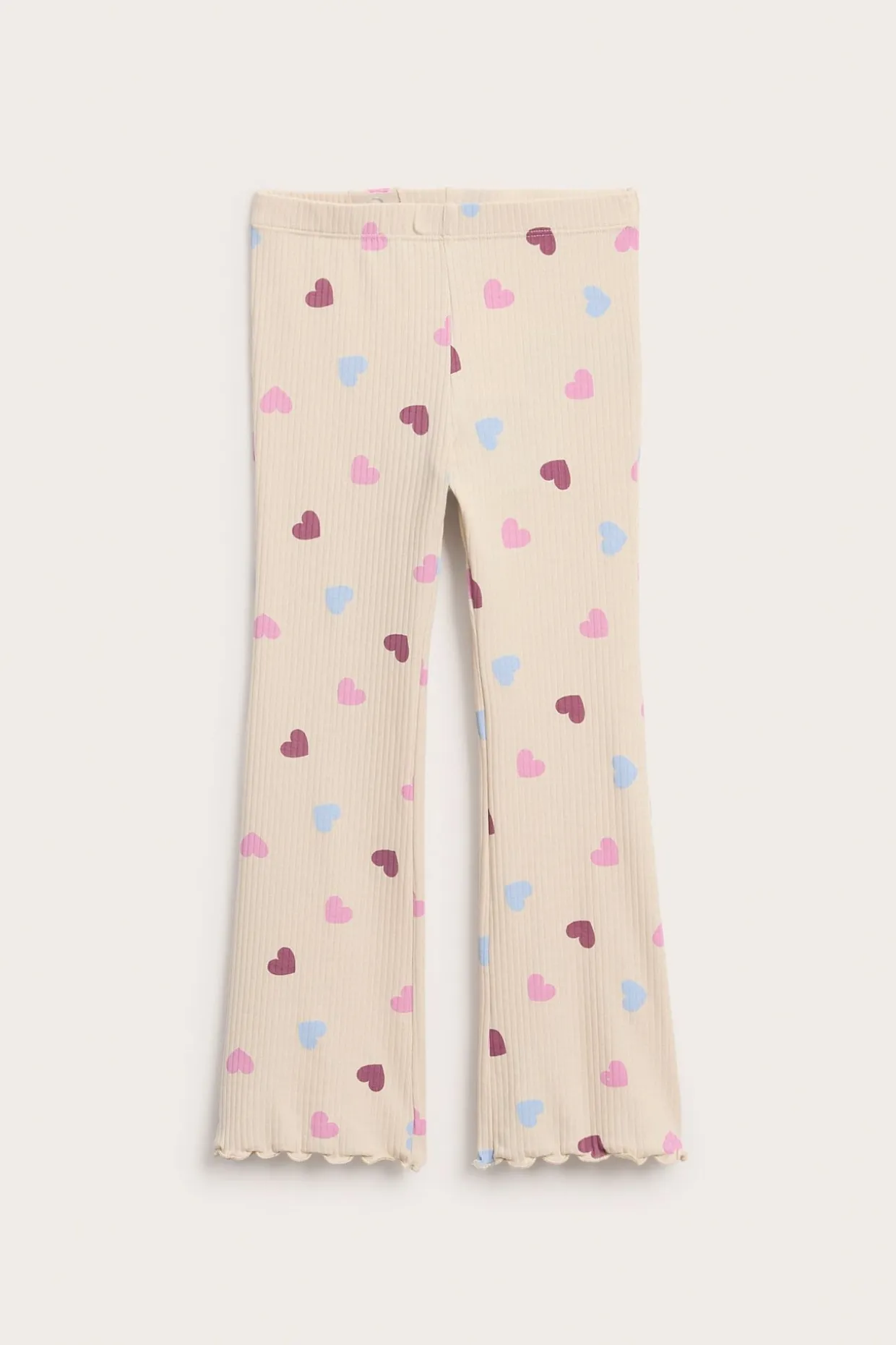 Flare leggings med hjärtmönster