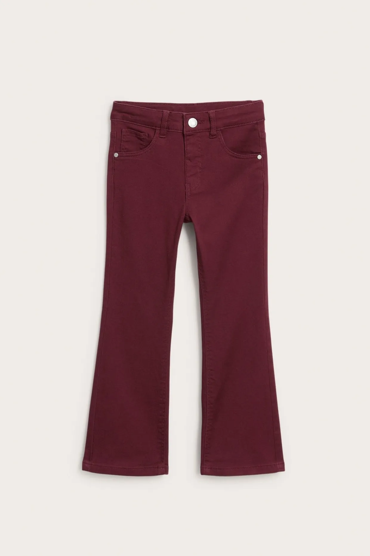 Färgade twilljeans i bootcutmodell