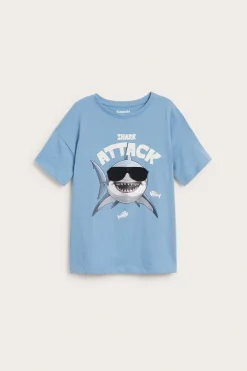 Haj‑t‑shirt med uppfällbara solglasögon