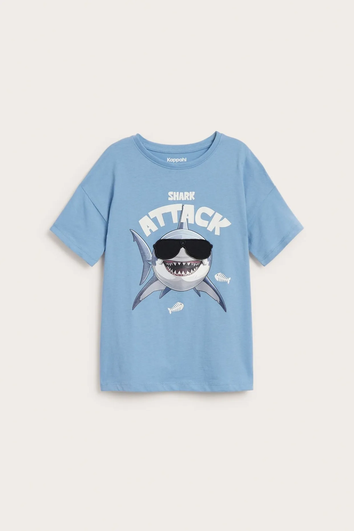 Haj‑t‑shirt med uppfällbara solglasögon