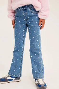 Hjärtmönstrade bootcut jeggings